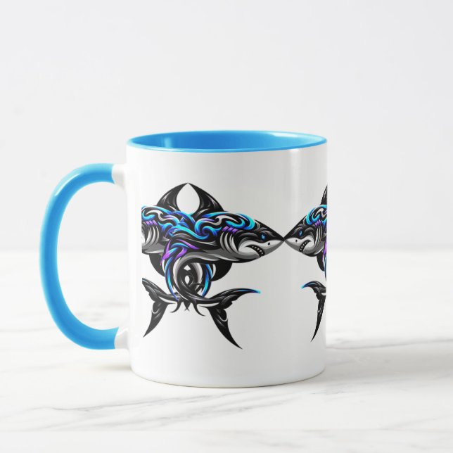 Caneca Combinação Colorida de Arte Digital 3D (Esquerda)