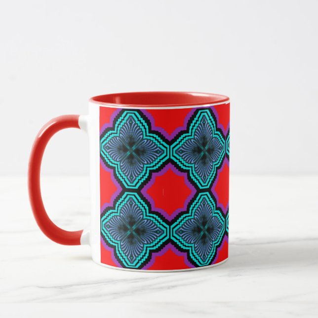 Caneca Combinação Colorida de Arte Digital 3D (Esquerda)