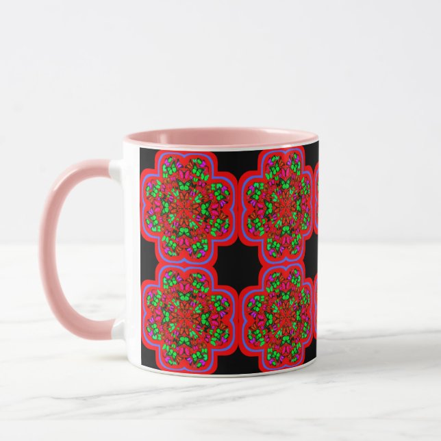 Caneca Combinação Colorida de Arte Digital 3D (Esquerda)