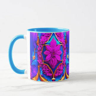 Caneca Combinação Colorida de Arte Digital 3D