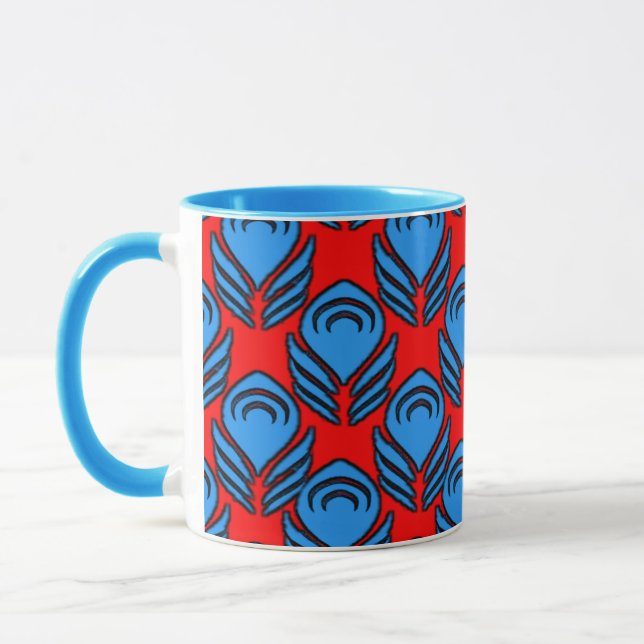 Caneca Combinação Colorida de Arte Digital 3D (Esquerda)