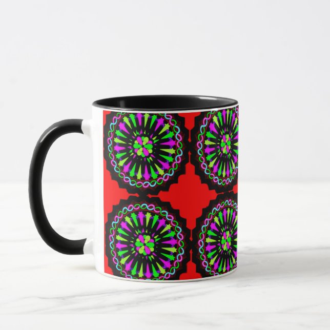 Caneca Combinação Colorida Vibrante - Tamanho Perfeito, D (Esquerda)