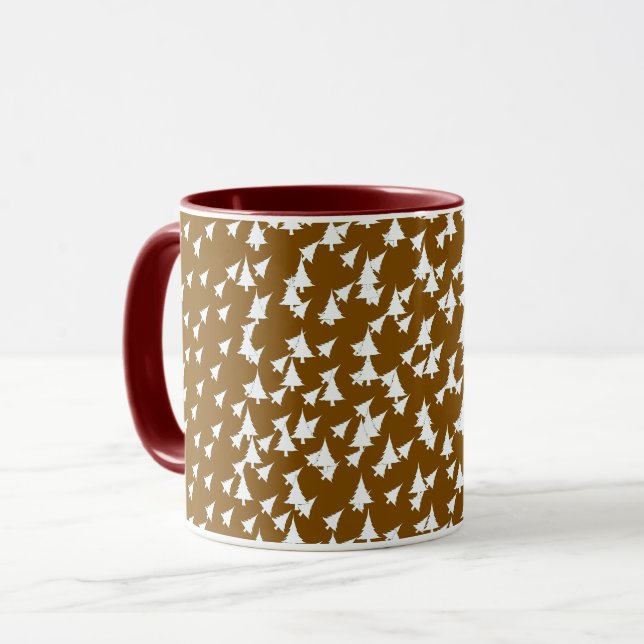 Caneca Combinação de Árvores Brancas Marrons (Frente Esquerda)