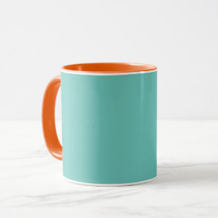 Caneca Combinação de cores aqua e laranja