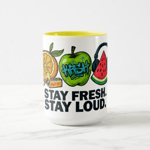 Caneca Combinação de Frutas Pop‑Art Frescas e Vibrantes