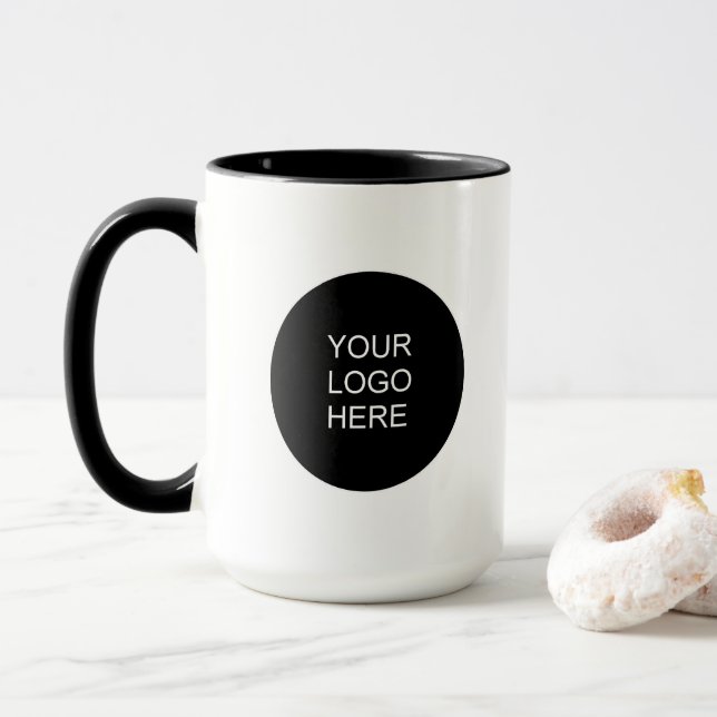 Caneca Combinação de Logotipo Empresarial de Upload Simpl (Com Donut)