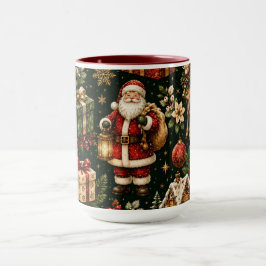 Caneca Combinação de Padrão de Natal Luxuoso Vintage