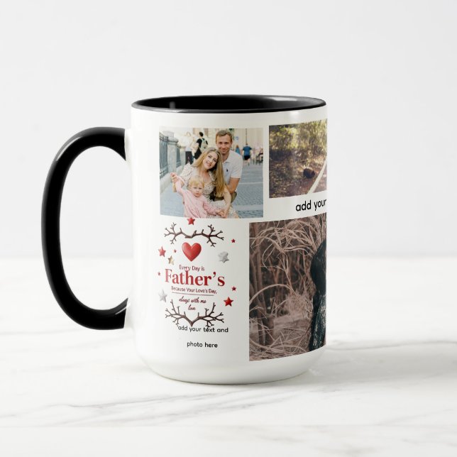 Caneca Combinação personalizada de 15 oz para Pai (Esquerda)