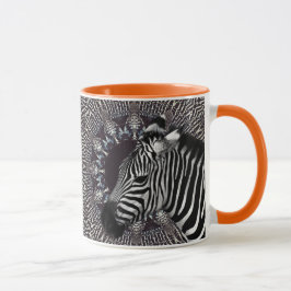 Caneca combinado alaranjada da arte da zebra