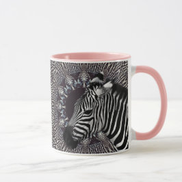 Caneca combinado do rosa da arte da zebra