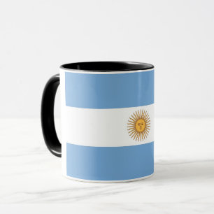 Caneca combinado preta com a bandeira de Argentina