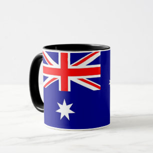 Caneca combinado preta com a bandeira de Austráli