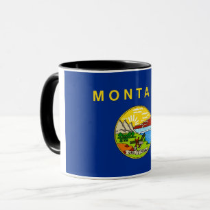 Caneca combinado preta com a bandeira de Montana,