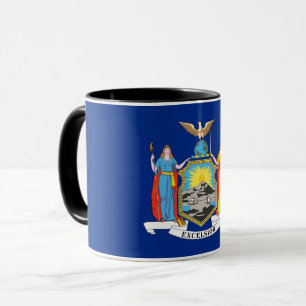 Caneca combinado preta com a bandeira de New York,