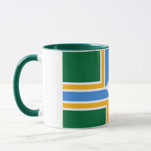 Caneca combinado preta com a bandeira de Portland,