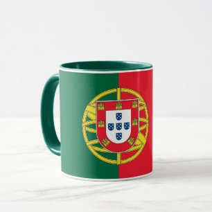 Caneca combinado preta com a bandeira de Portugal