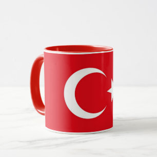 Caneca combinado preta com a bandeira de Turquia