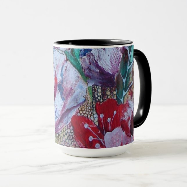 caneca combinado preta "flora " (Frente Esquerda)