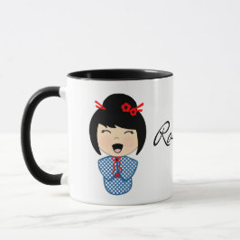 Caneca Combo 11 oz Boneca Kokeshi Preta
