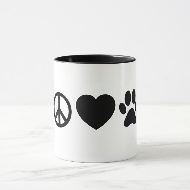 Caneca Combo 11 oz Paz, Amor e Cães (Centro)