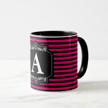 Caneca Combo 325 ml Listras Pink Monograma