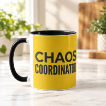 Caneca Combo Amarelo Preto Coordenador de Caos