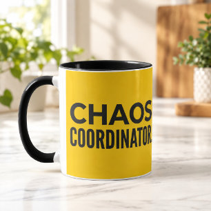 Caneca Combo Amarelo Preto Coordenador de Caos