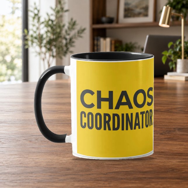 Caneca Combo Amarelo Preto Coordenador de Caos (Criador carregado)