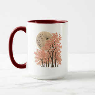 Caneca Combo Árvores de Cerejeira Floridas ao Luar
