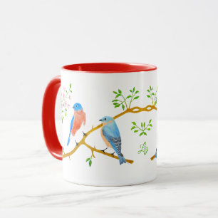 Caneca Combo Azul e Vermelho de Pássaros