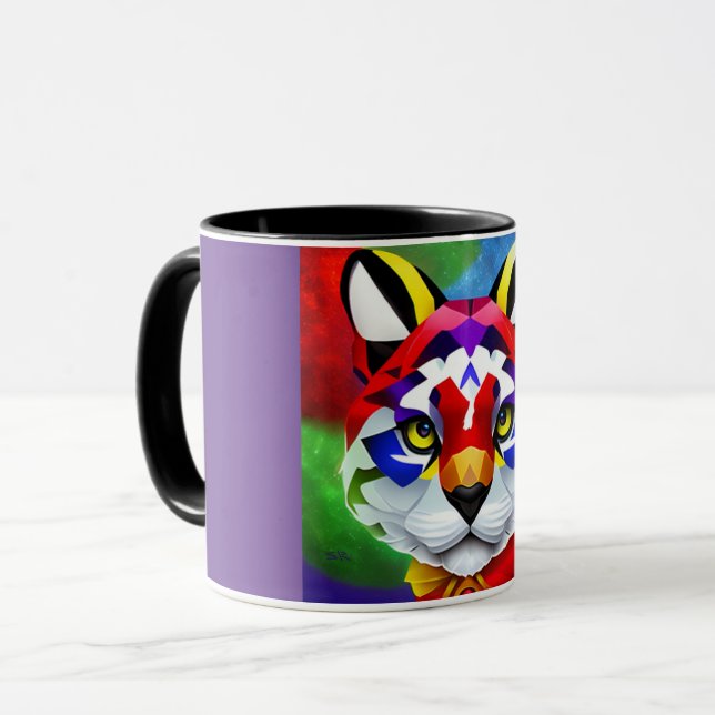 Caneca combo centro roxo e preto do gato de Alexan (Frente Esquerda)