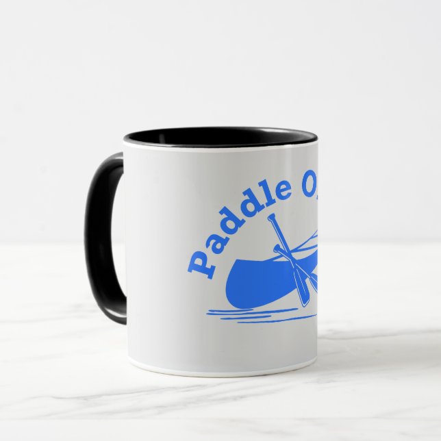 Caneca Combo Cinza Claro/Azul - Paddle On Design (Frente Esquerda)