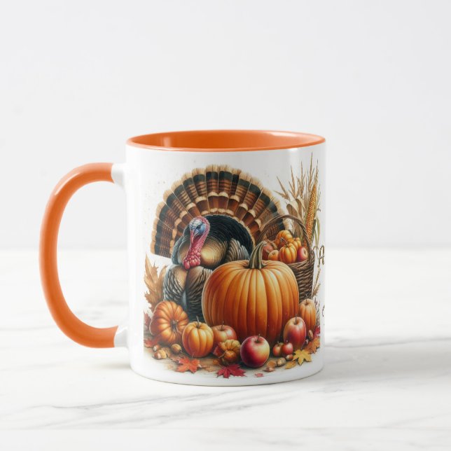 Caneca Combó de Ação de Graças Cornucópia Turquia  (Esquerda)