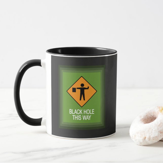Caneca Combo de quadro de zoom preto desta forma (Com Donut)