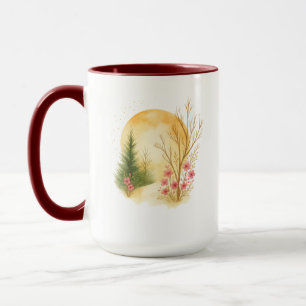 Caneca Combo Golden Moon Winter Floral Art