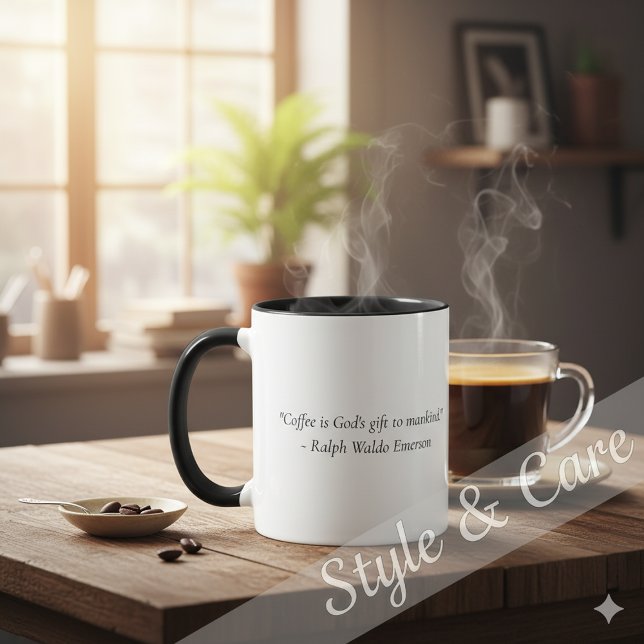 Caneca Combo Gráfico de Citação de Café Personalizado (Personalized Coffee Quote Graphic Combo Mug)