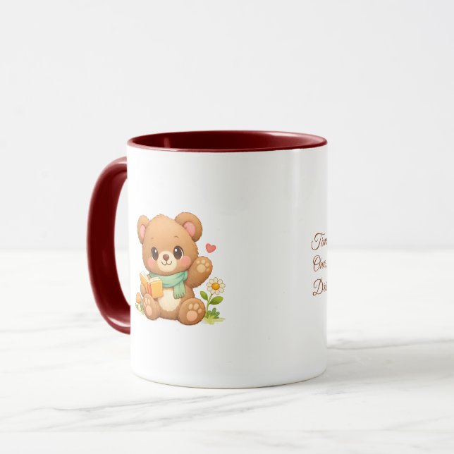 Caneca Combo Infantil | "Urso Leitor de Contos de  (Frente Esquerda)