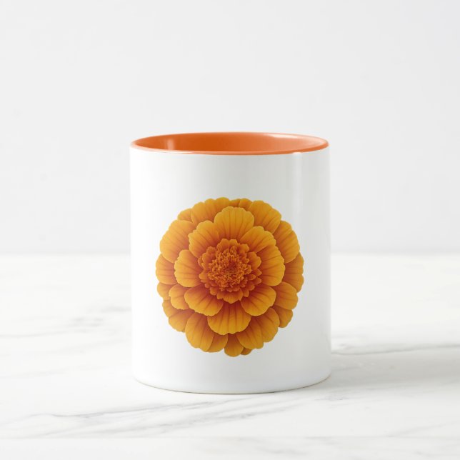 Caneca Combo Laranja - Flor de Marigold (Centro)