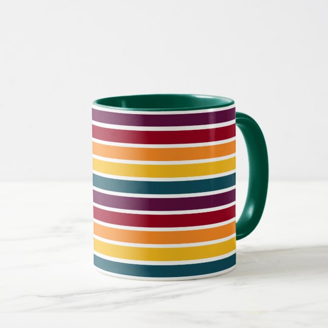 Caneca Combo Listras do Pôr do Sol Verde Escuro (Frente Esquerda)