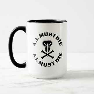 Caneca Combo Logotipo A.I. Must Die™ (Fonte Milita