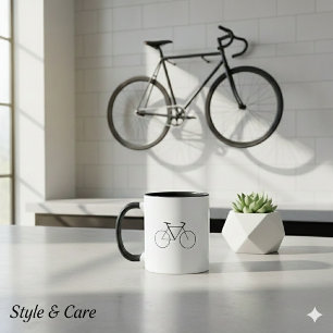 Caneca Combo Moderna com Design de Bicicleta Limpo
