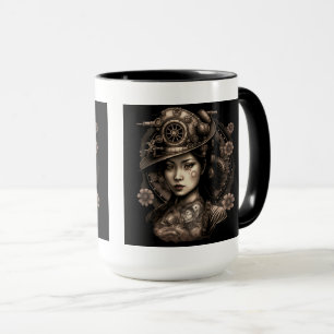 Caneca Combo Mug, 15 oz, Mulher Steampunk Asiática