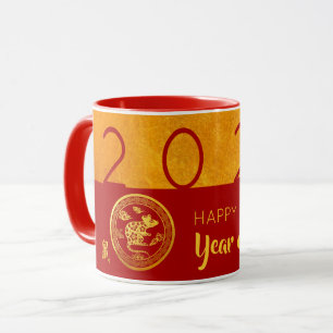Caneca Combo Mug 2020, cortado em papel, com Dourado verm