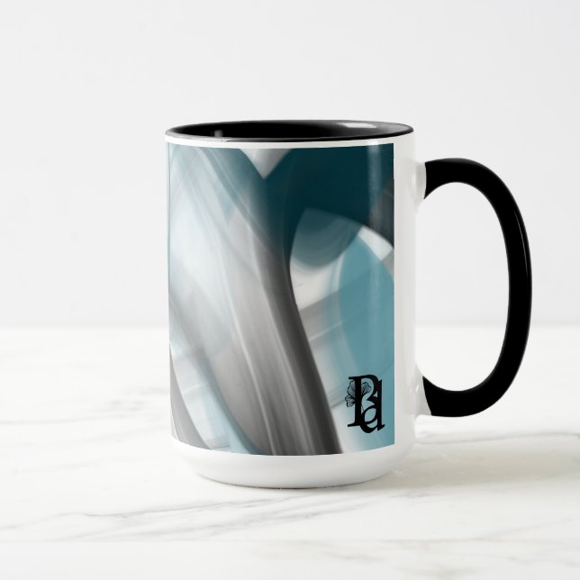Caneca Combo Mug Abstrato Interior Decore Blue Ocean (Direita)