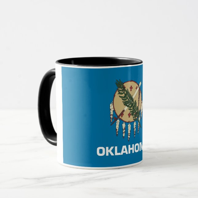 Caneca Combo Mug com bandeira do Estado de Oklahoma, EUA (Frente Esquerda)