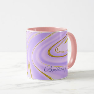 Caneca Combo Mug: com realces Dourados e roxos Elegantes