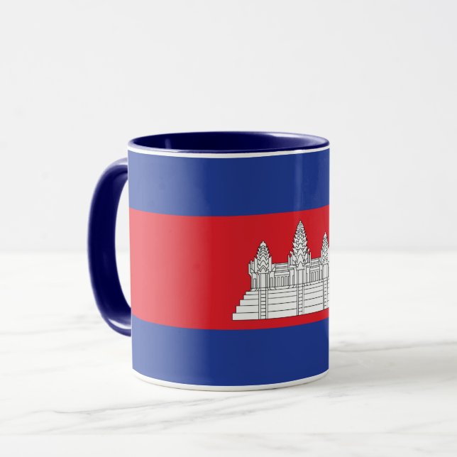 Caneca Combo Mug Da Bandeira Do Camboja (Frente Esquerda)