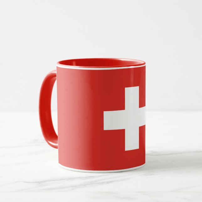Caneca Combo Mug De Bandeira De Suiça (Frente Esquerda)