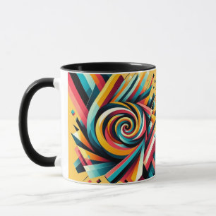 Caneca Combo Mug - Design Geométrico Colorida Espiral