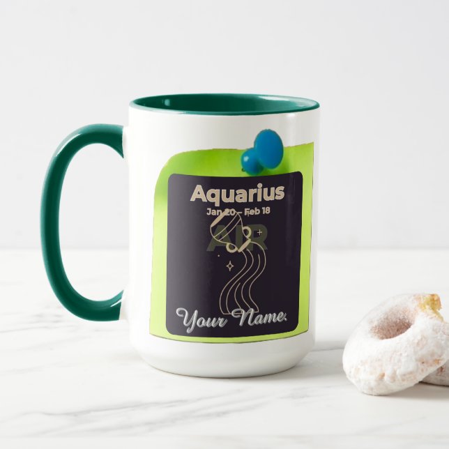 Caneca Combo Mug M11 #PinnedMyZodiac! Aquário (Com Donut)